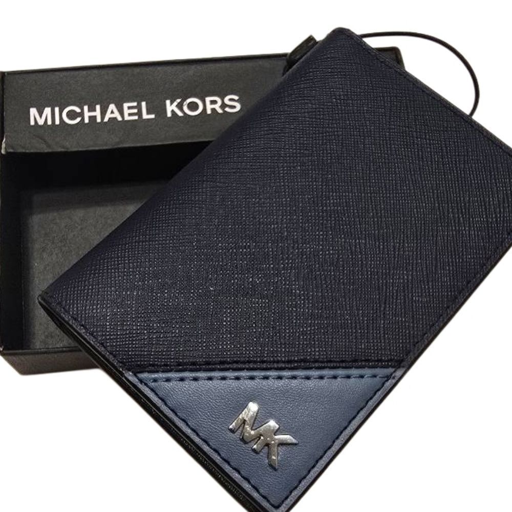 Michael Kors Rivington Logo Bi-Fold Card Case- DK Chambray - Picture 3 of 11